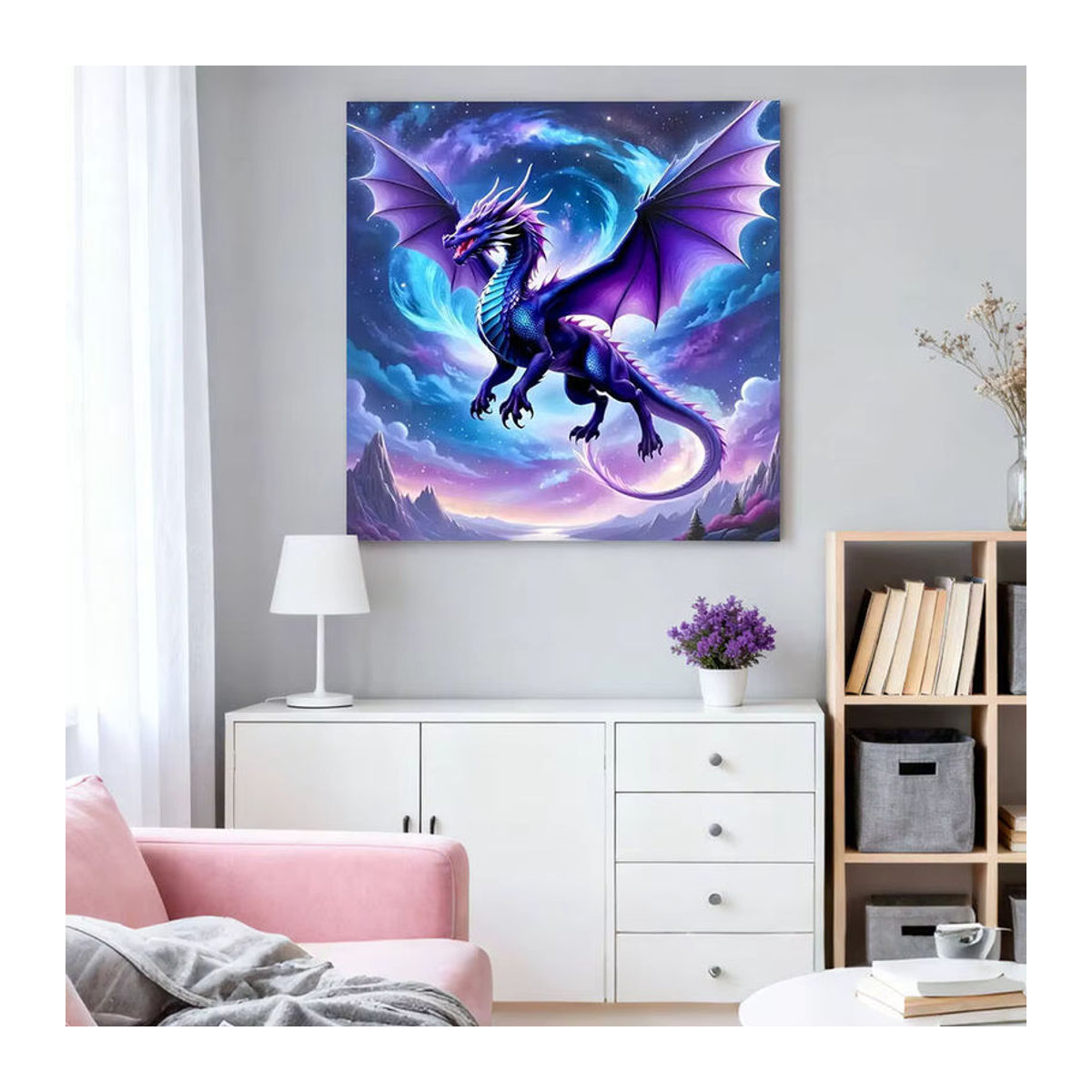 HUACAN 5D Diamantgemälde Drache zum Selbermachen mit Rundsteinen in Mehrfarbig als Wanddekoration - Bild 3