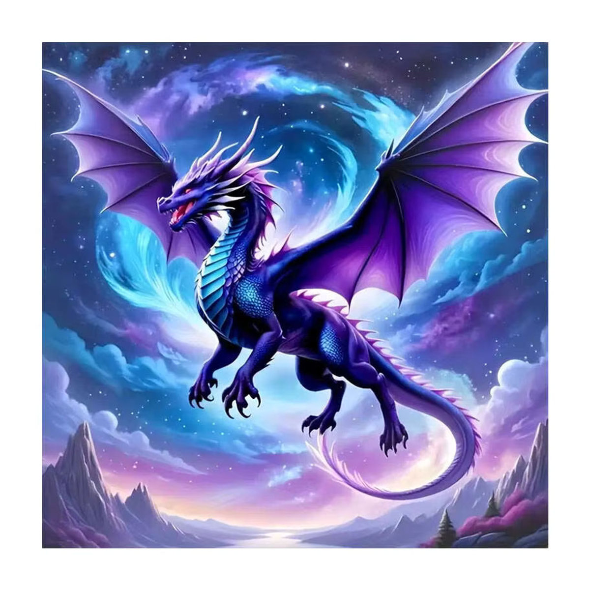 HUACAN 5D Diamantgemälde Drache zum Selbermachen mit Rundsteinen in Mehrfarbig als Wanddekoration - Bild 4