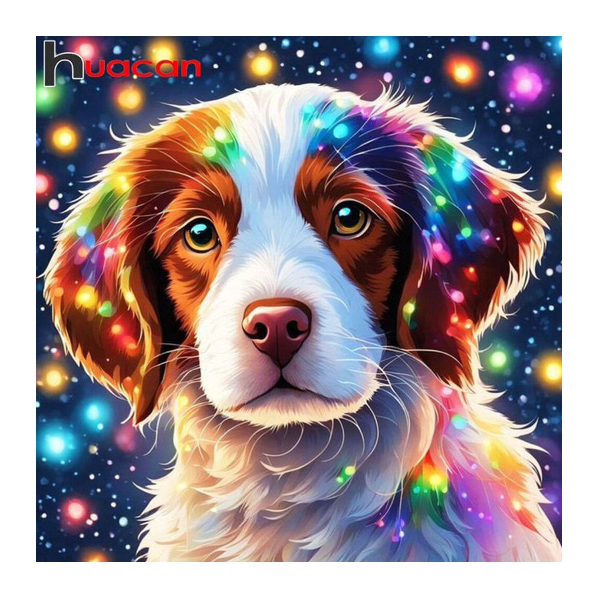 Huacan 5D-Diamantgemälde Hund als dekoratives Tier-Stickerei-Set in Mehrfarbig mit runden Diamanten - Bild 1