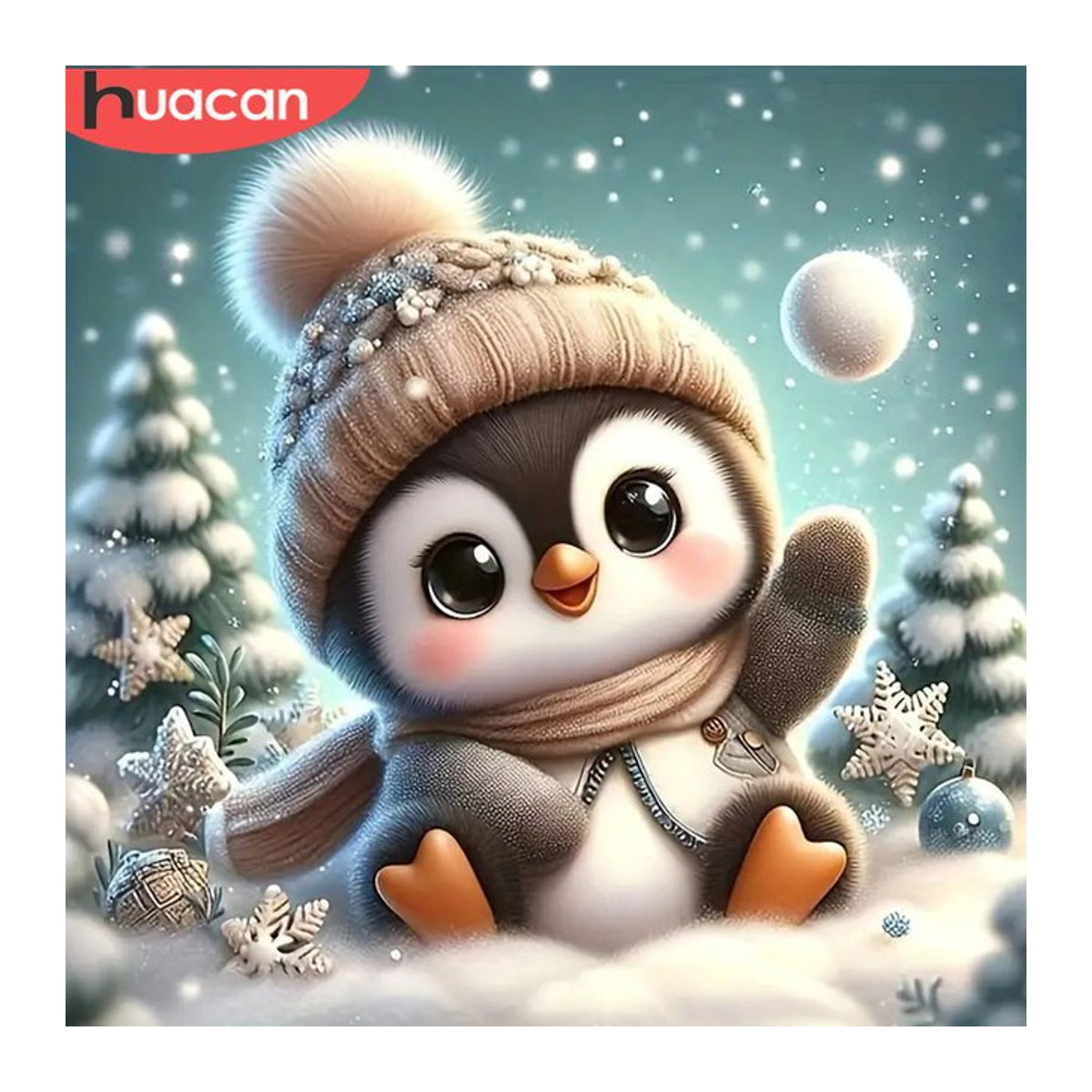 HUACAN 5D Diamantmalerei Pinguin Mosaik Strass Bild Mehrfarbig für Kinder und Schlafzimmer Dekoration - Bild 1