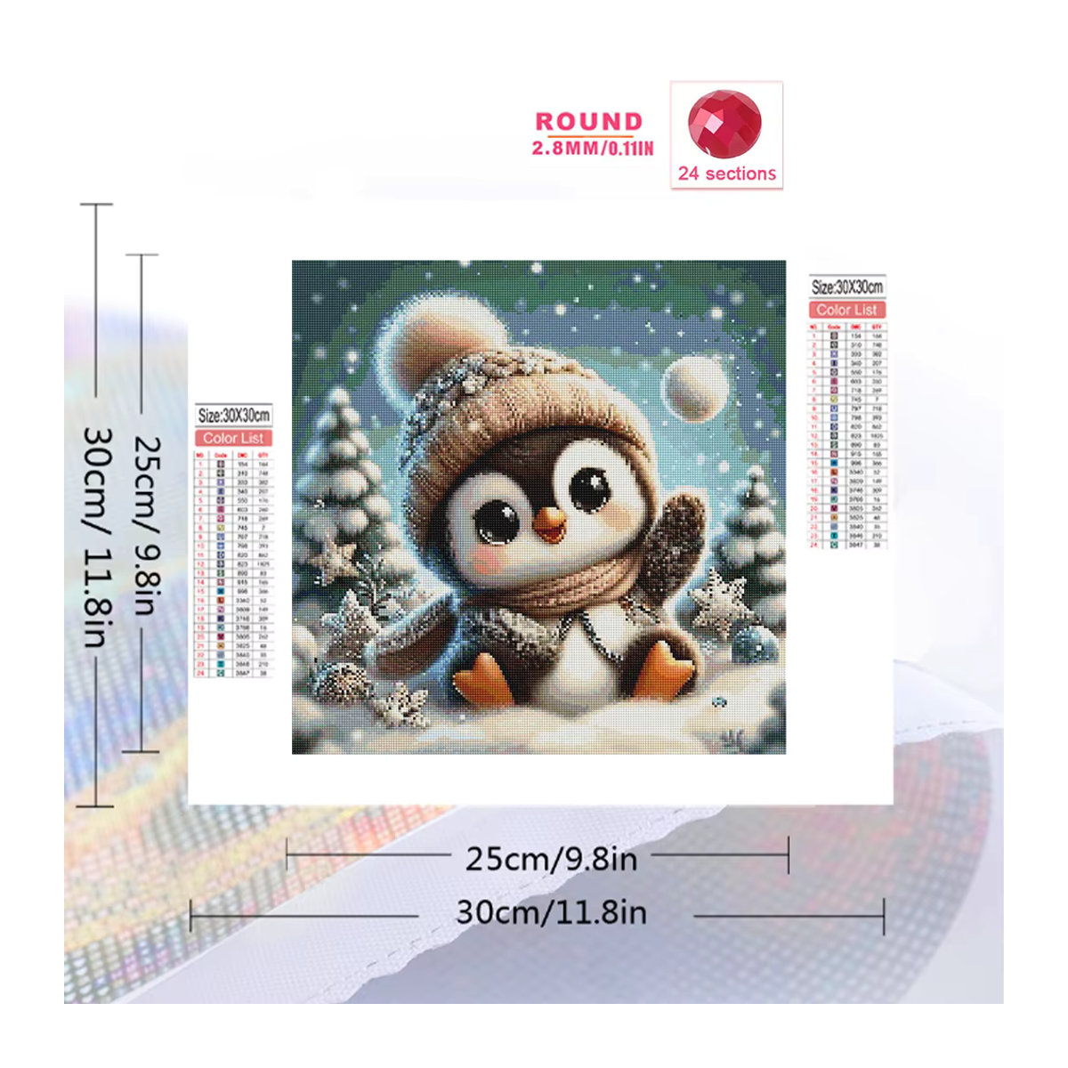 HUACAN 5D Diamantmalerei Pinguin Mosaik Strass Bild Mehrfarbig für Kinder und Schlafzimmer Dekoration - Bild 2