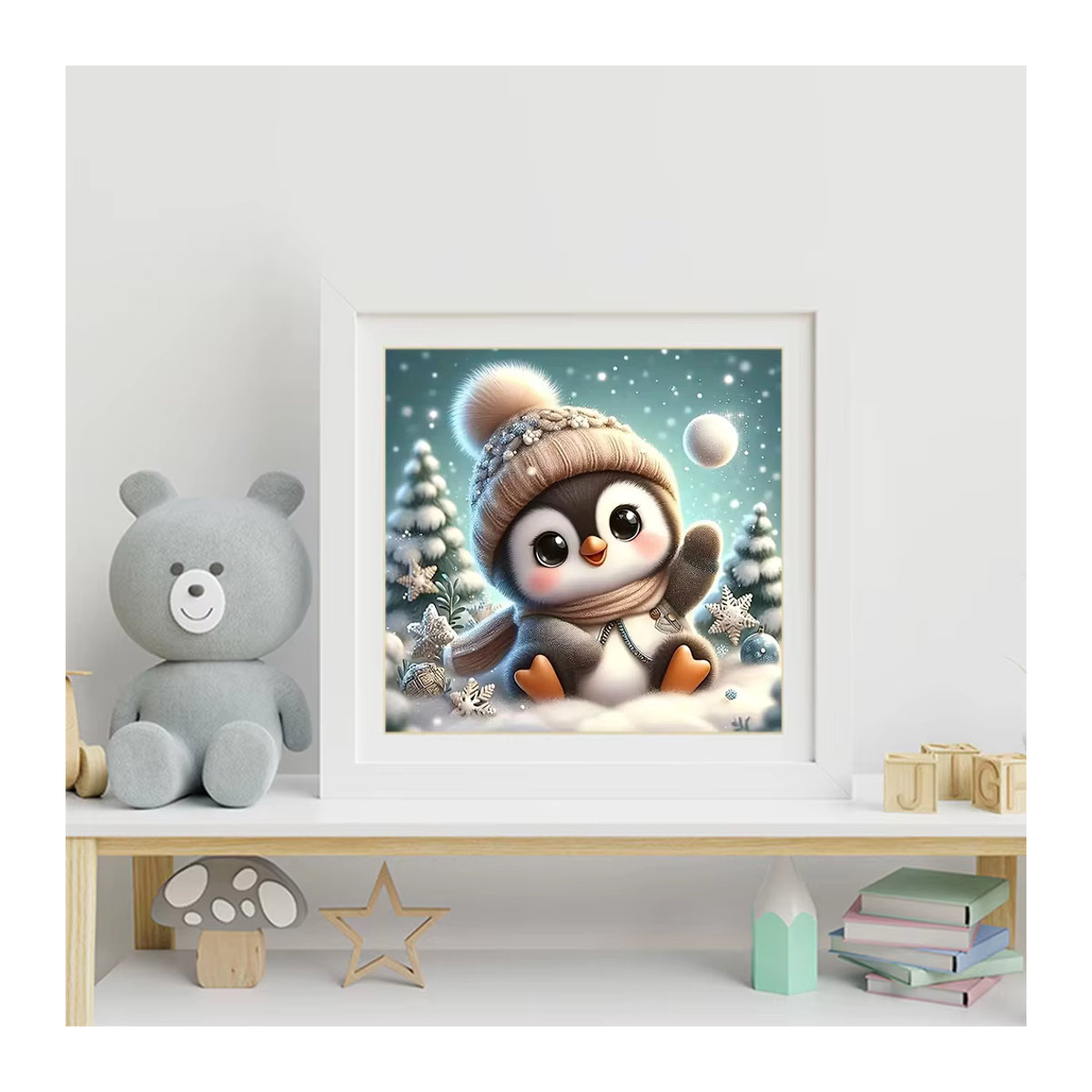 HUACAN 5D Diamantmalerei Pinguin Mosaik Strass Bild Mehrfarbig für Kinder und Schlafzimmer Dekoration - Bild 3