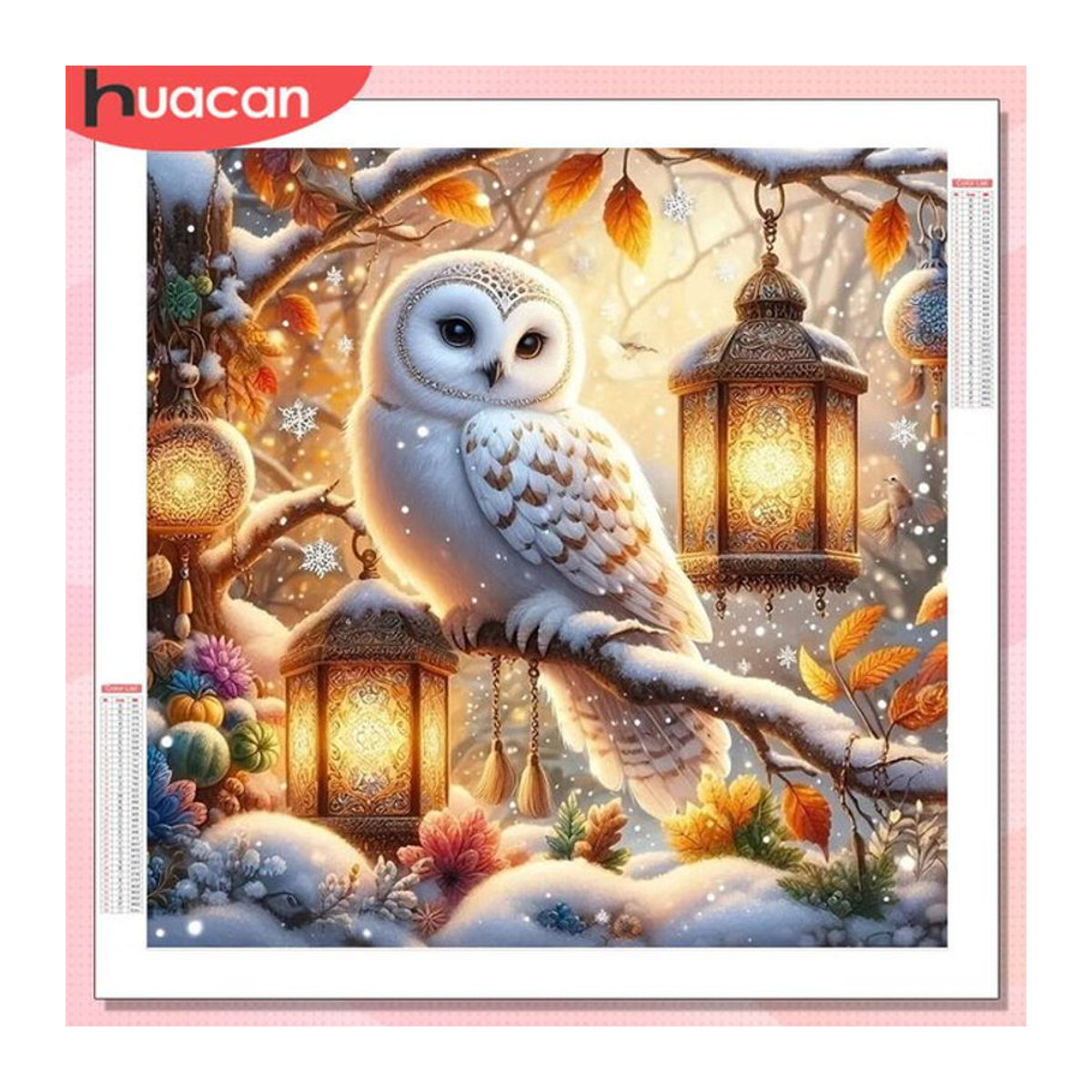 HUACAN 5D DIY Diamantmalerei Eule als Wanddekoration im Bohemian Stil, mehrfarbiges Tier-Mosaik mit vollen Bohrern - Bild 1