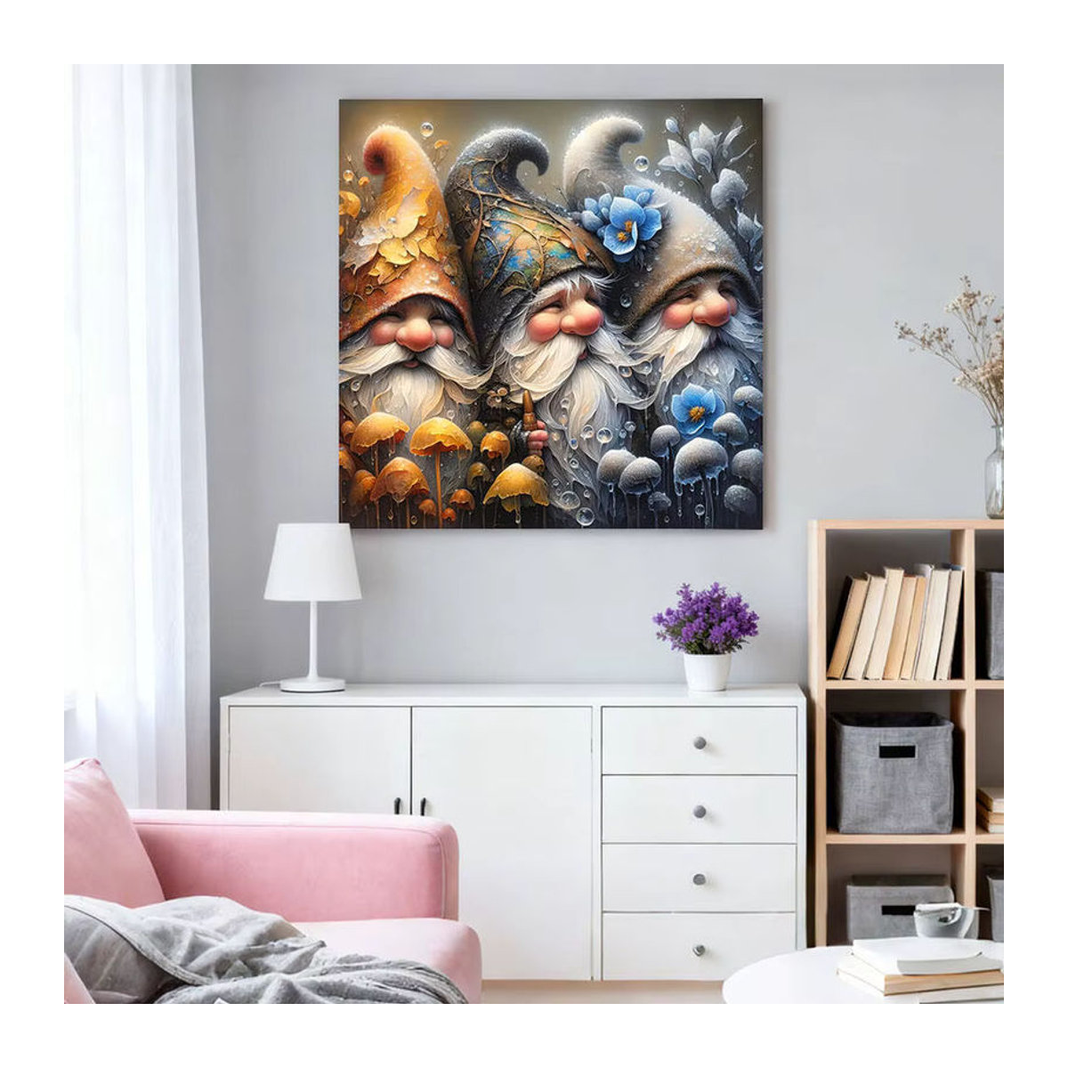 HUACAN 5D DIY Diamantmalerei Kobold Zwerg Cartoon Mosaik Strass Bild mehrfarbig - Bild 3