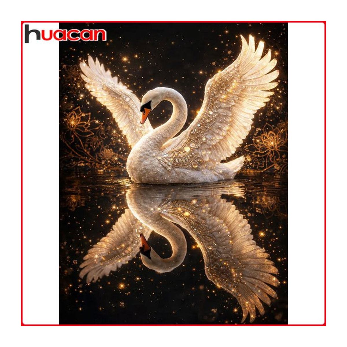 Huacan 5D DIY Diamantmalerei Schwanensee Diamant-Mosaik Tier Komplettset in Mehrfarbig - Bild 1