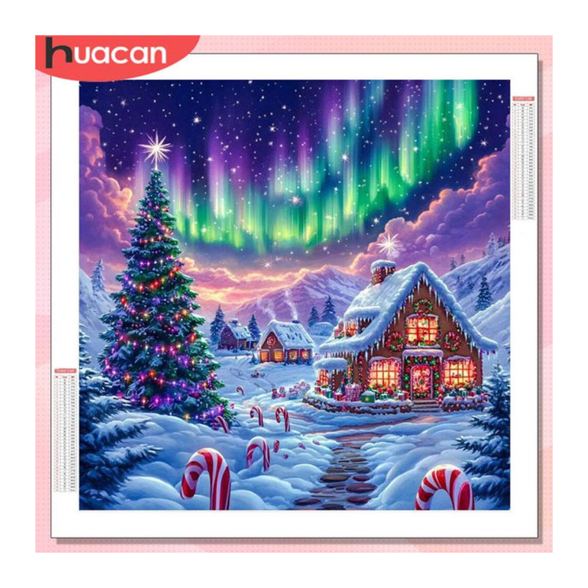 HUACAN Aurora Diamantmalerei Set mit Weihnachtsbaum Motiv als mehrfarbige Mosaik-Wanddekoration - Bild 1