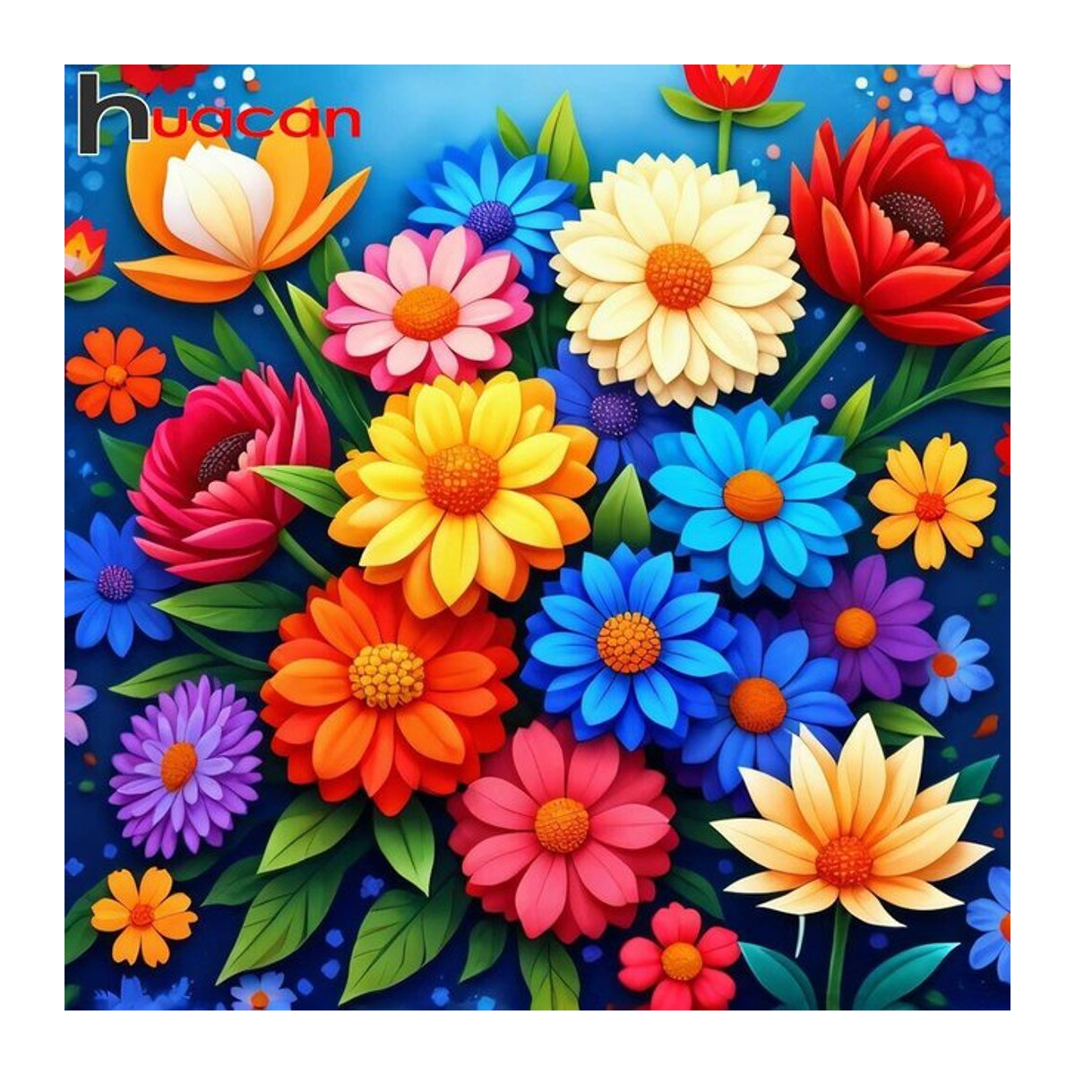 Huacan Diamant-Kunst-Mosaik-Set Chrysanthemenblume mit runden Bohrern in Mehrfarbig - Bild 1