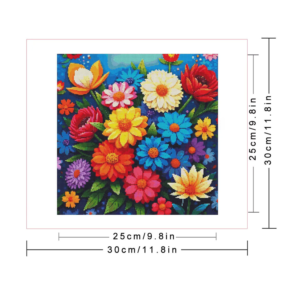 Huacan Diamant-Kunst-Mosaik-Set Chrysanthemenblume mit runden Bohrern in Mehrfarbig - Bild 2