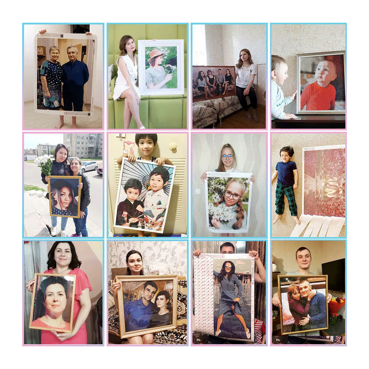HUACAN Diamant-Kunstmalerei 5D Set mit personalisiertem Foto als mehrfarbiges Mosaik für deine Heimdekoration - Bild 4