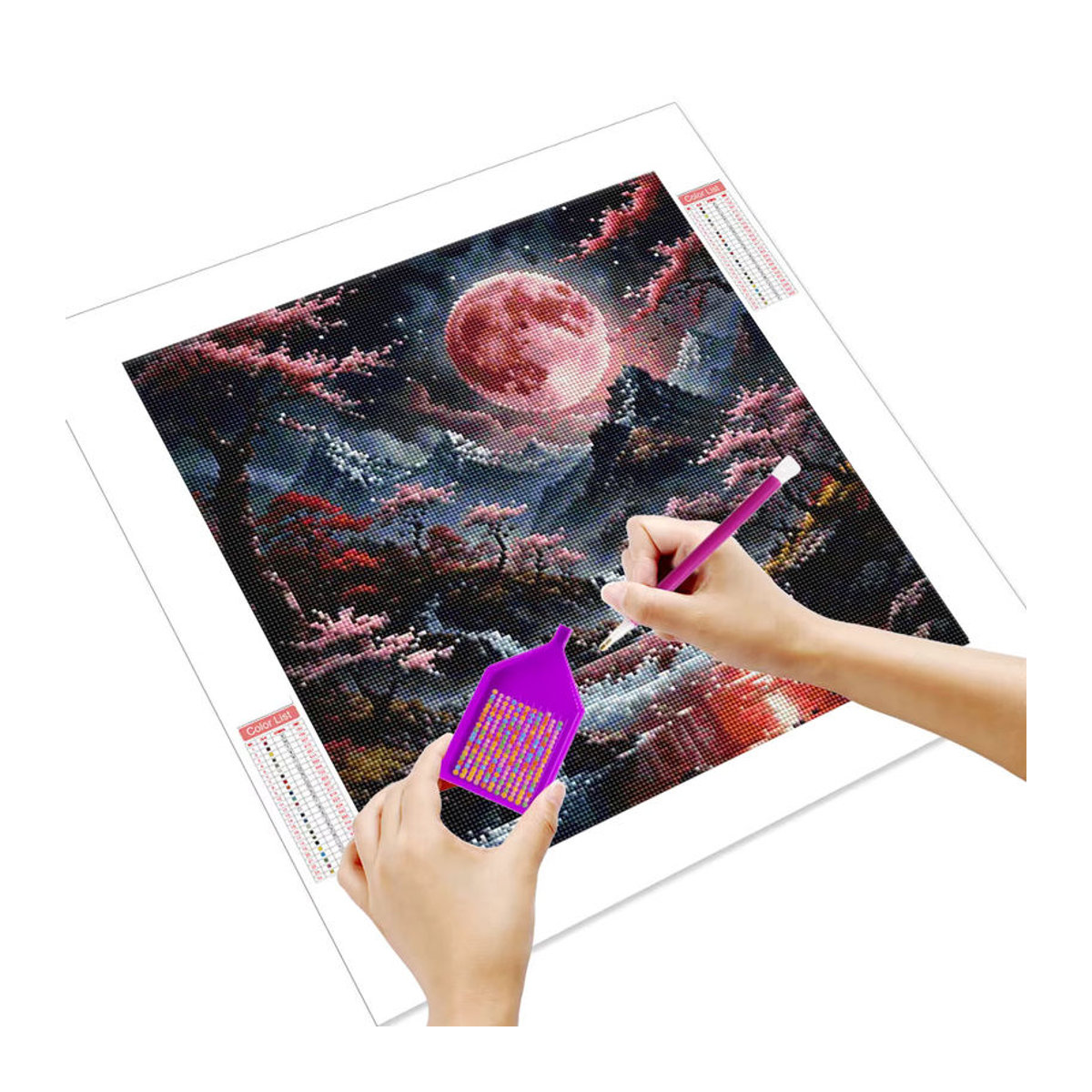 HUACAN Diamant-Malerei Set Mystische Mondschein-Landschaft 5D DIY Diamant-Stickerei in Mehrfarbig - Bild 2