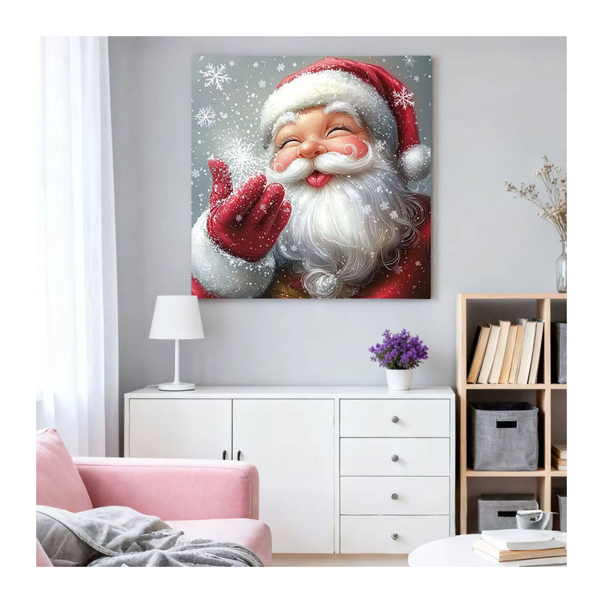 HUACAN Diamant-Malerei Weihnachtsmann als Cartoon-Mosaik mit runden Strasssteinen in Mehrfarbig für deine Heimdekoration - Bild 3