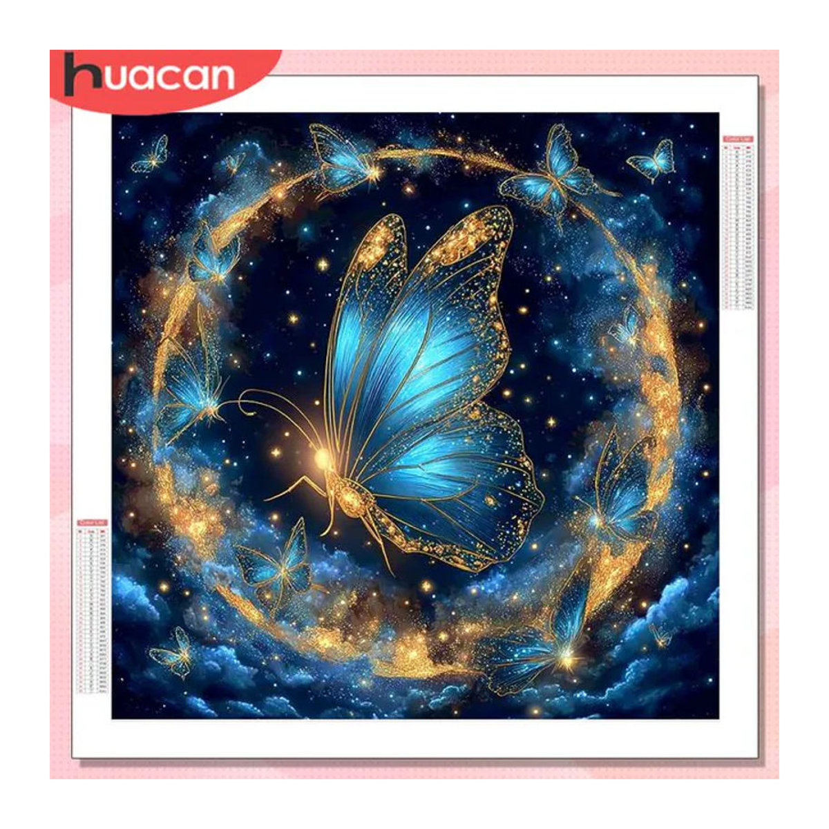 HUACAN Diamant-Mosaik-Set Schmetterling als DIY Strassbild in Blau für Erwachsene - Bild 1