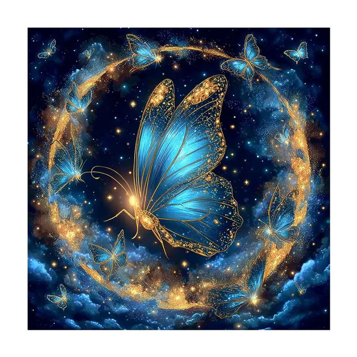 HUACAN Diamant-Mosaik-Set Schmetterling als DIY Strassbild in Blau für Erwachsene - Bild 5