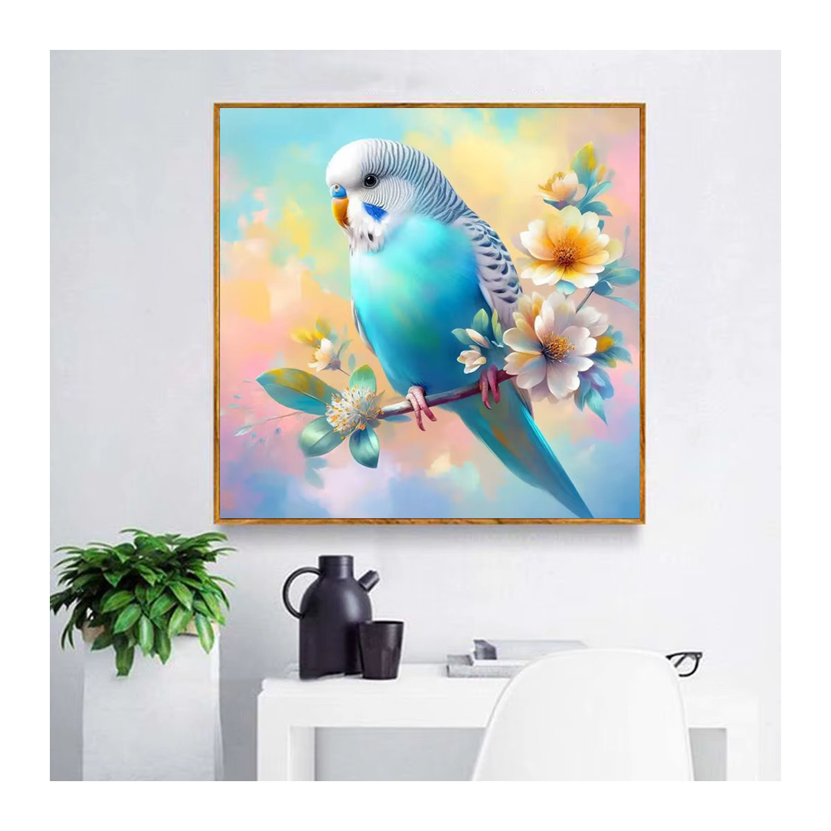 HUACAN Diamant-Mosaik Vogel Wanddekoration als Strass-Bild in Mehrfarbig für die Wandmontage - Bild 3