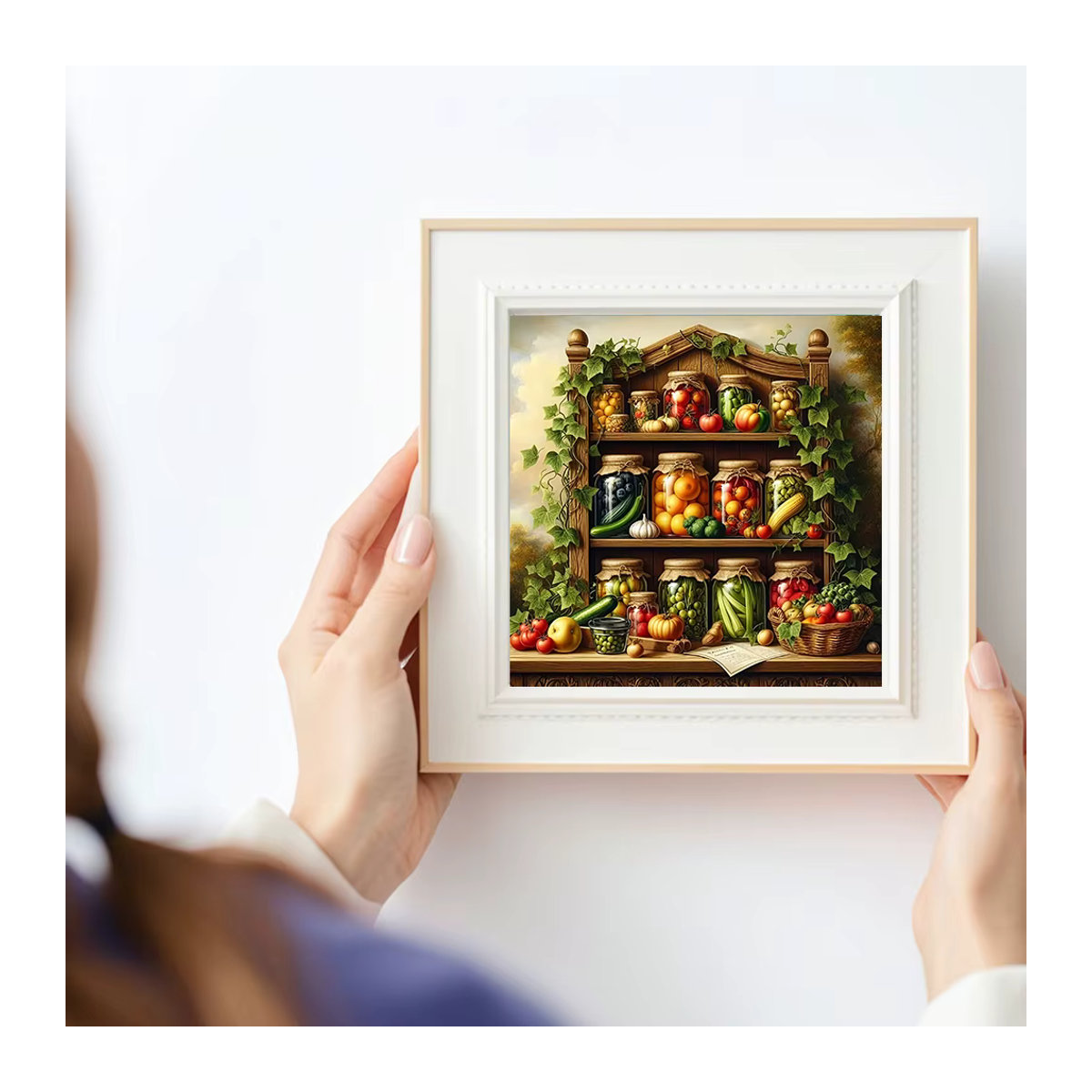 Huacan Diamantgemälde mit Gemüse- und Früchte-Motiv in mehrfarbigem Mosaik-Design für eine rustikale Dekoration - Bild 3