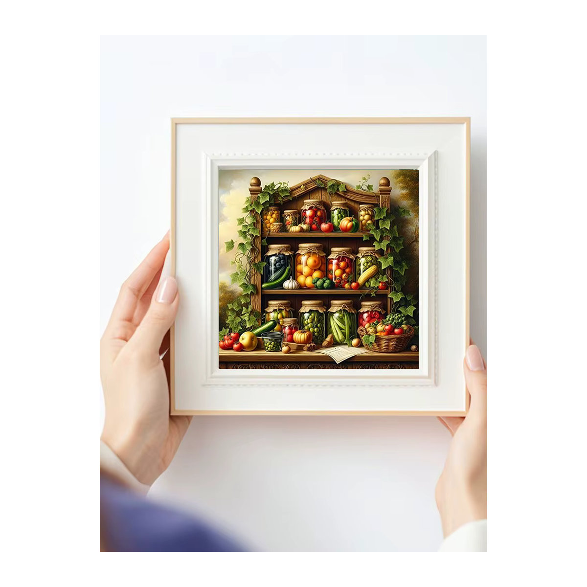 Huacan Diamantgemälde mit Gemüse- und Früchte-Motiv in mehrfarbigem Mosaik-Design für eine rustikale Dekoration - Bild 5