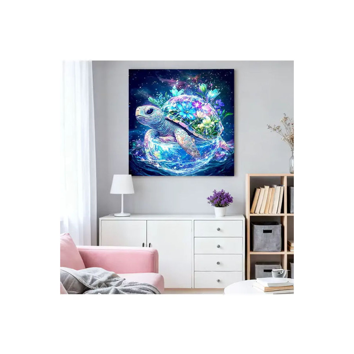HUACAN Diamantkunst Meeresschildkröte als Mosaik-Bild, mehrfarbig, wandmontiert - Bild 4