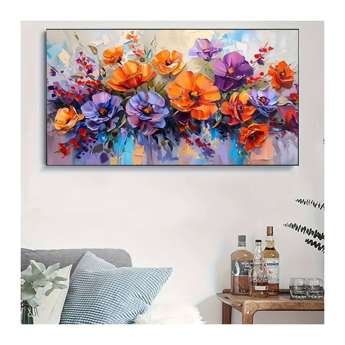 HUACAN Diamantmalerei Blumen Motiv als runde Wanddekoration in Mehrfarbig mit Vollplatz-Bohrern - Bild 2