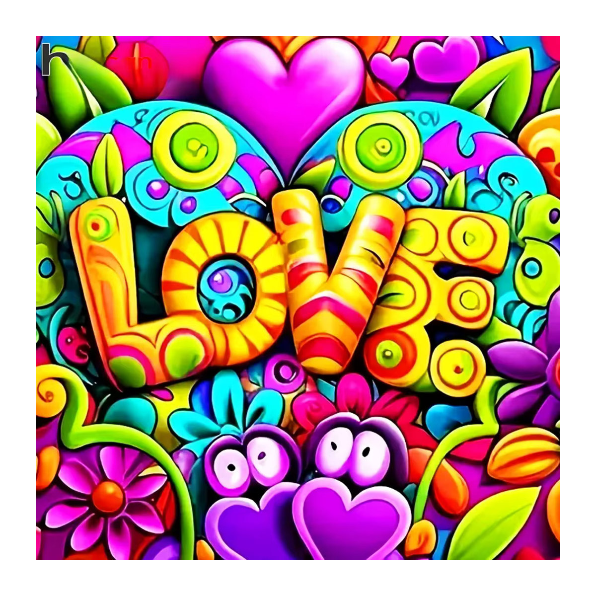Huacan Diamantmalerei DIY Set Liebe Herz Motiv als 5D Diamantstickerei in Mehrfarbig für dein Home Decor oder als Valentinstagsgeschenk - Bild 3