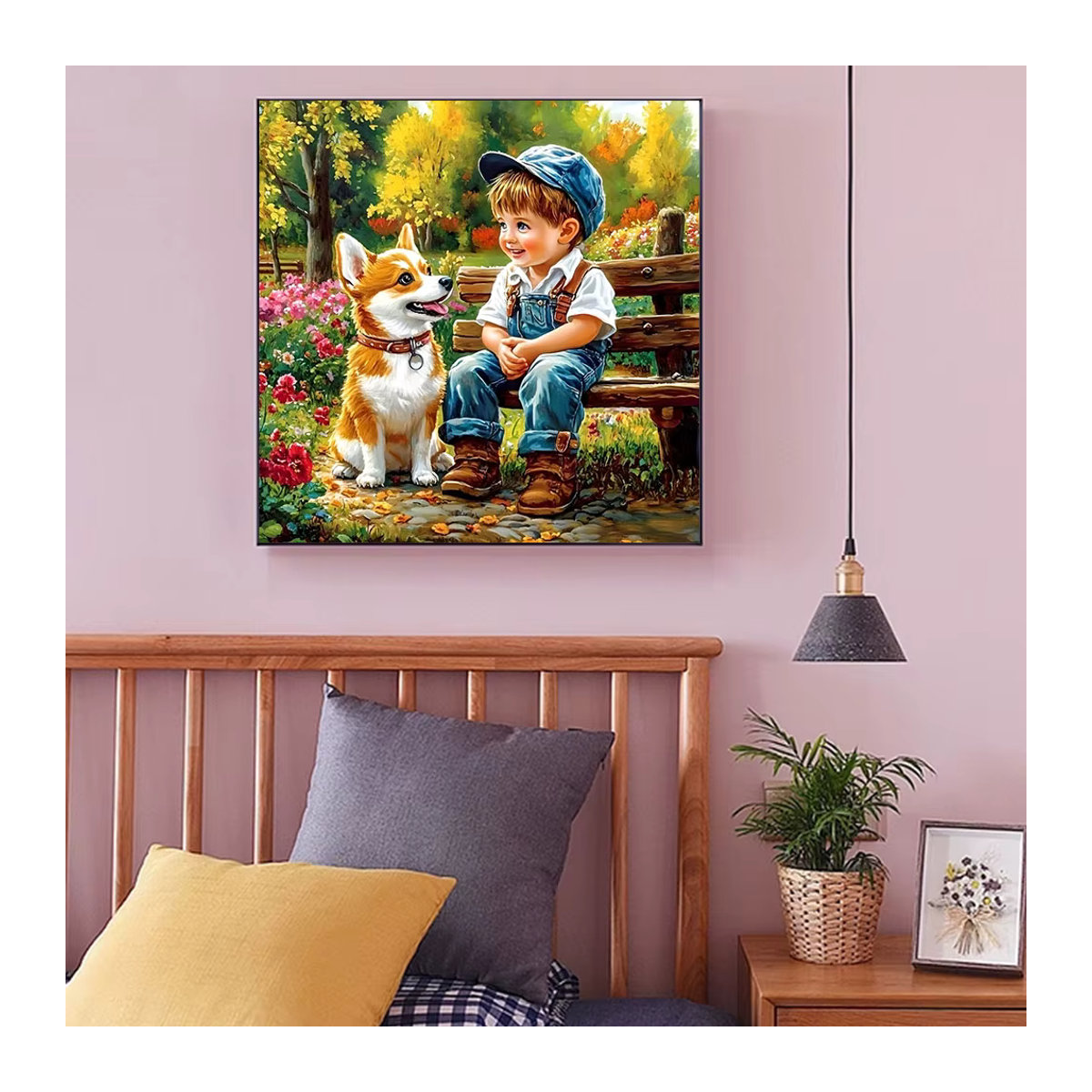 Huacan Diamantmalerei für Kinder Hund-Diamantmosaik Porträt Tier Set in Mehrfarbig - Bild 3