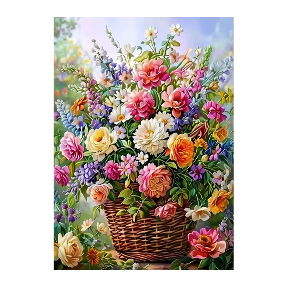 HUACAN Diamantmalerei Rosenblüte Wanddekoration mit mehrfarbigen Kunstharz-Steinen, rund - Bild 5