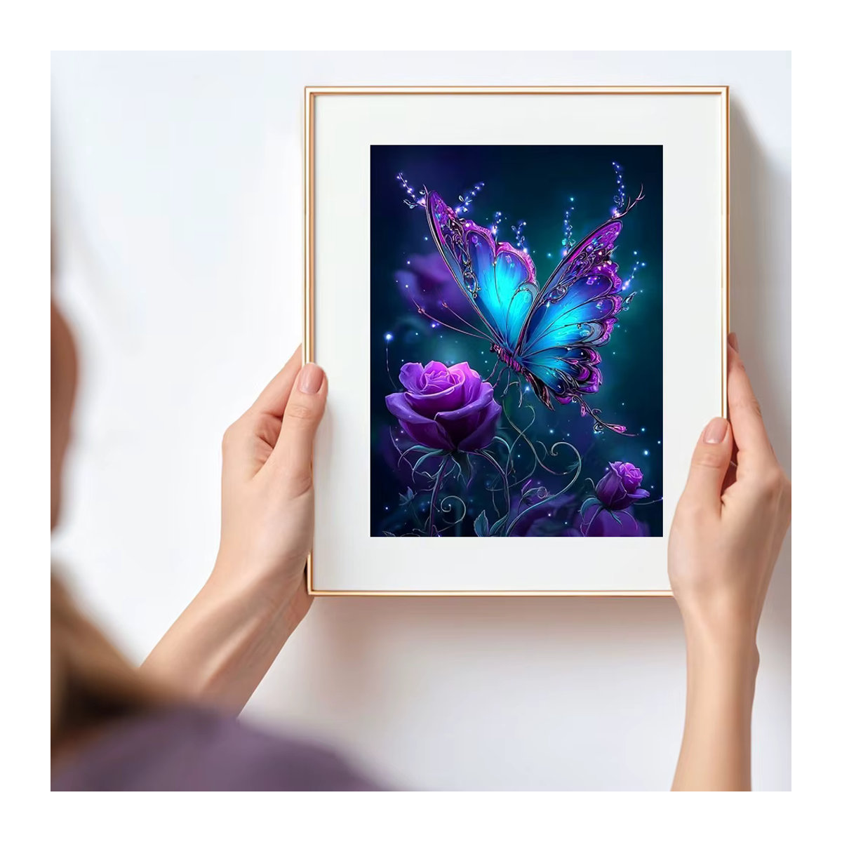 Huacan Diamantmalerei Schmetterling und Rose als florales Mosaik-Set in Mehrfarbig - Bild 3