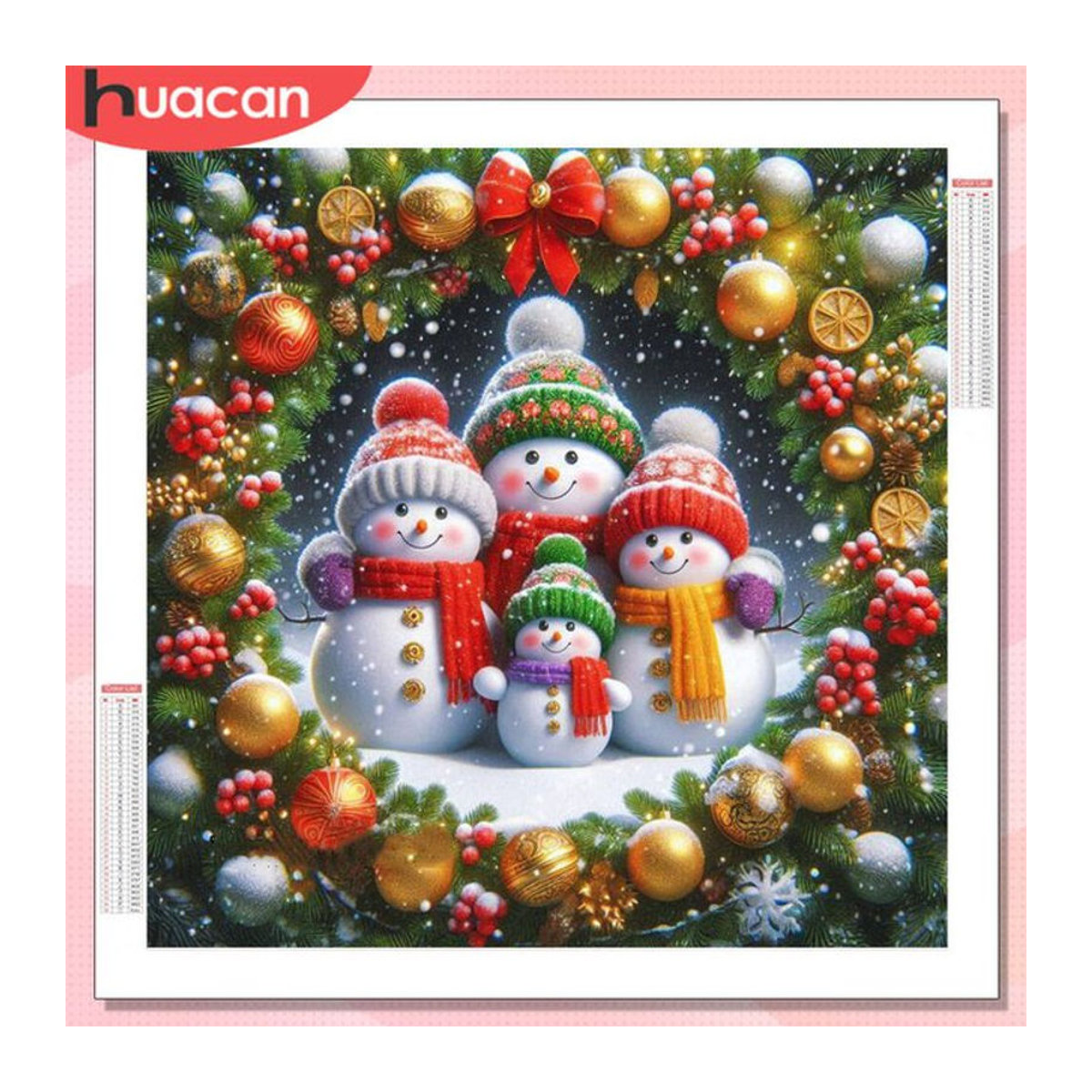 HUACAN Diamantmalerei Set Schneemann in Weihnachtslandschaft als Wanddekoration in Mehrfarbig - Bild 1