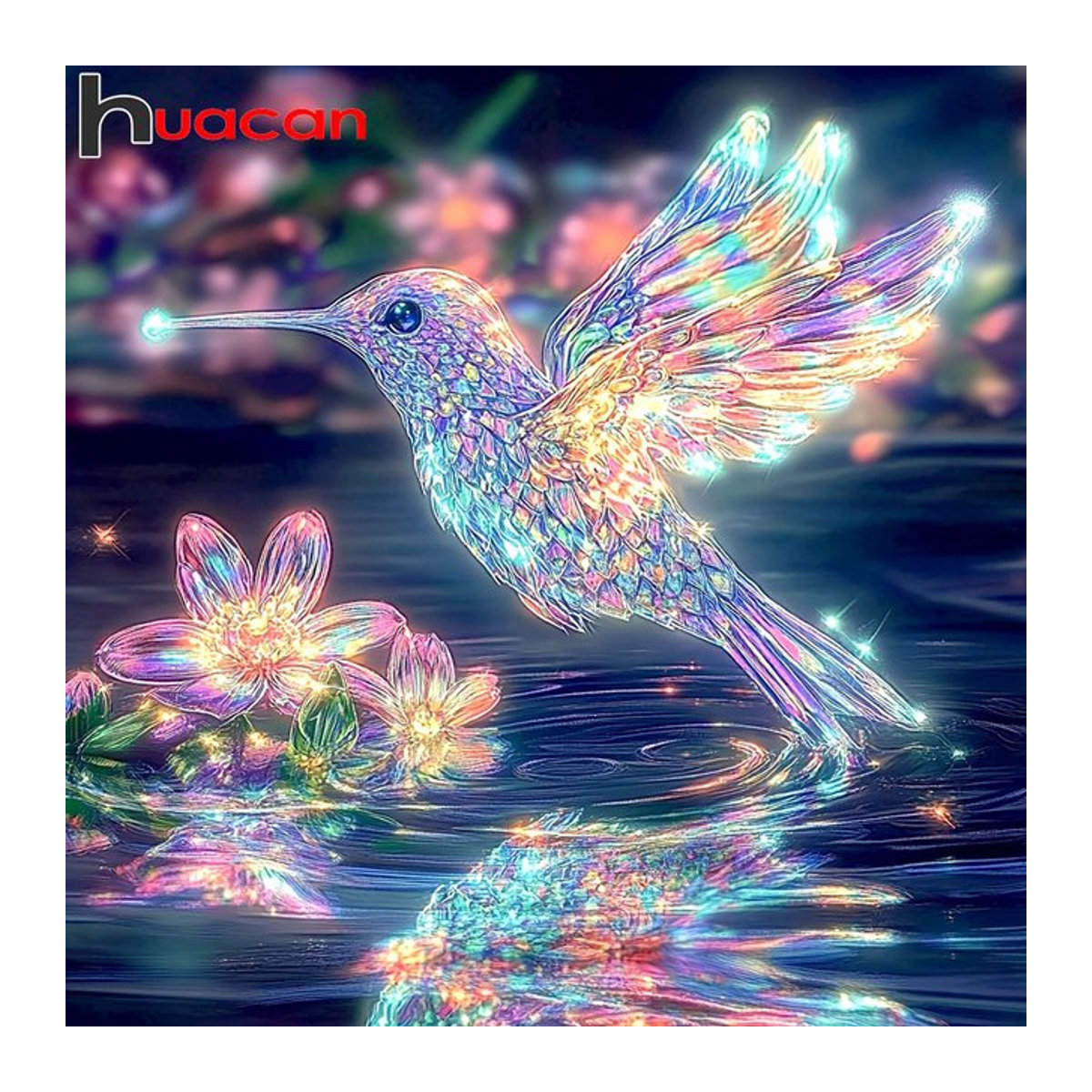 Huacan Diamantmalerei Vogel als runde Stickerei in Mehrfarbig zur Wandmontage - Bild 1