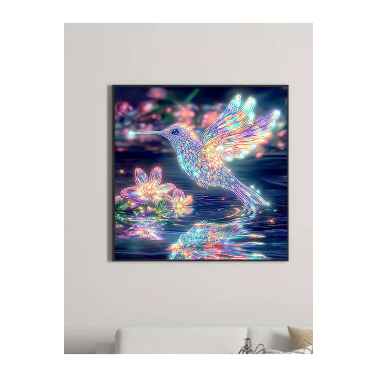 Huacan Diamantmalerei Vogel als runde Stickerei in Mehrfarbig zur Wandmontage - Bild 4