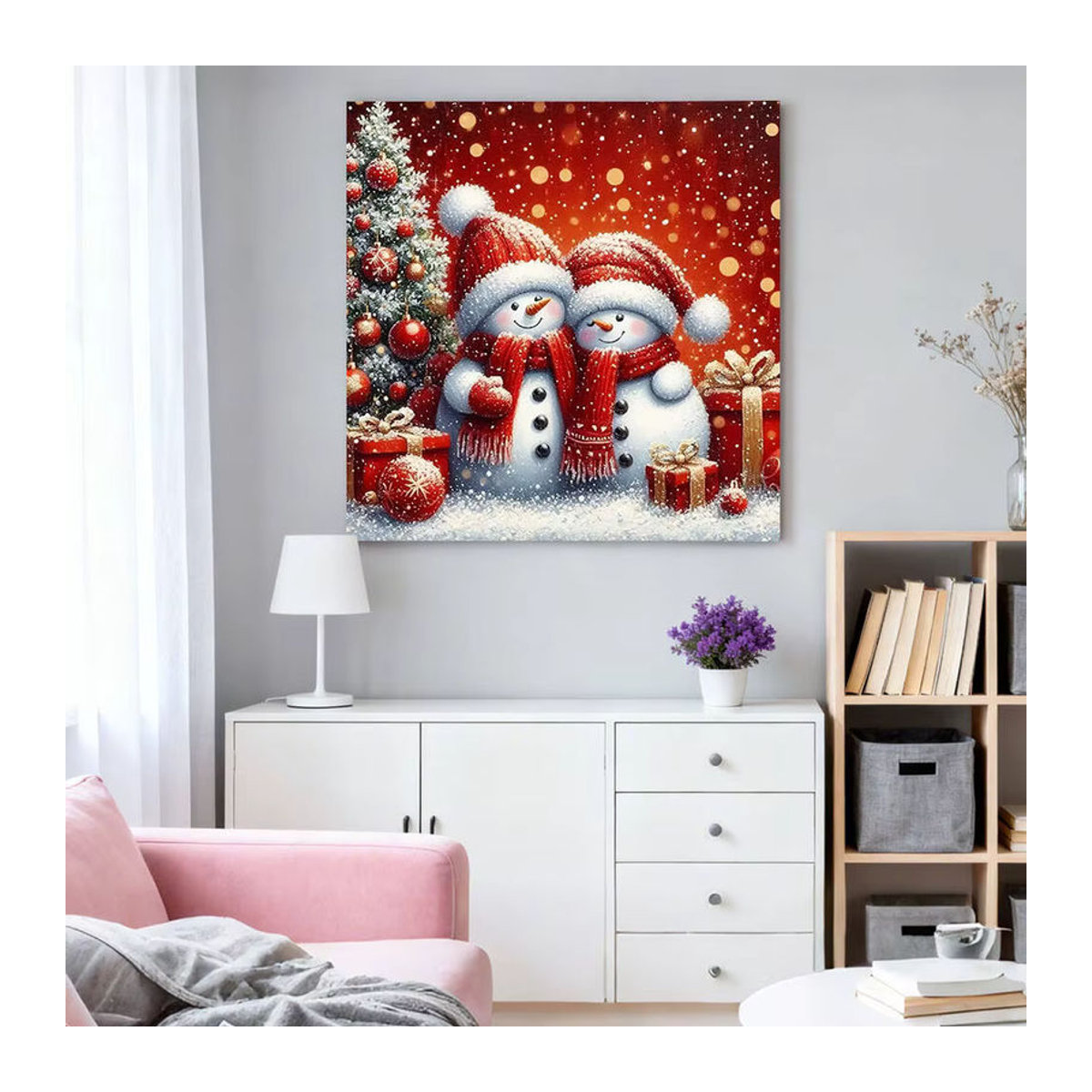 HUACAN Diamantmalerei Weihnachten Schneemann und Baum als Mosaik-Set für die Wanddekoration, mehrfarbig - Bild 3