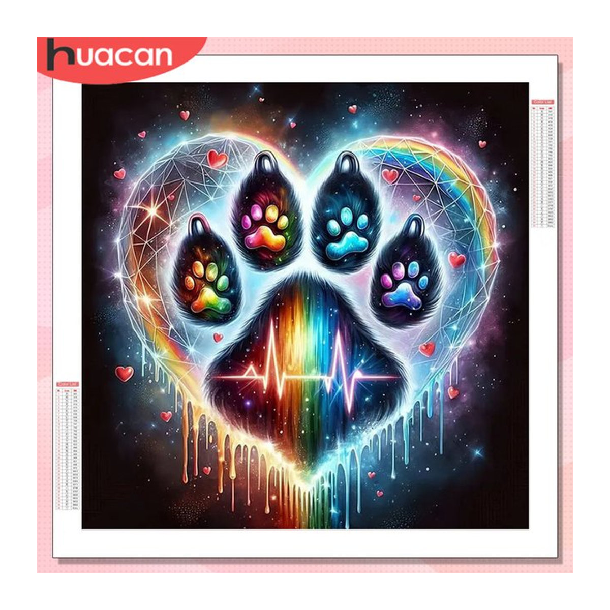HUACAN Diamond Painting Pfoten-Landschaft 5D DIY Diamant-Mosaik Sternenhimmel Wanddekoration mehrfarbig - Bild 1