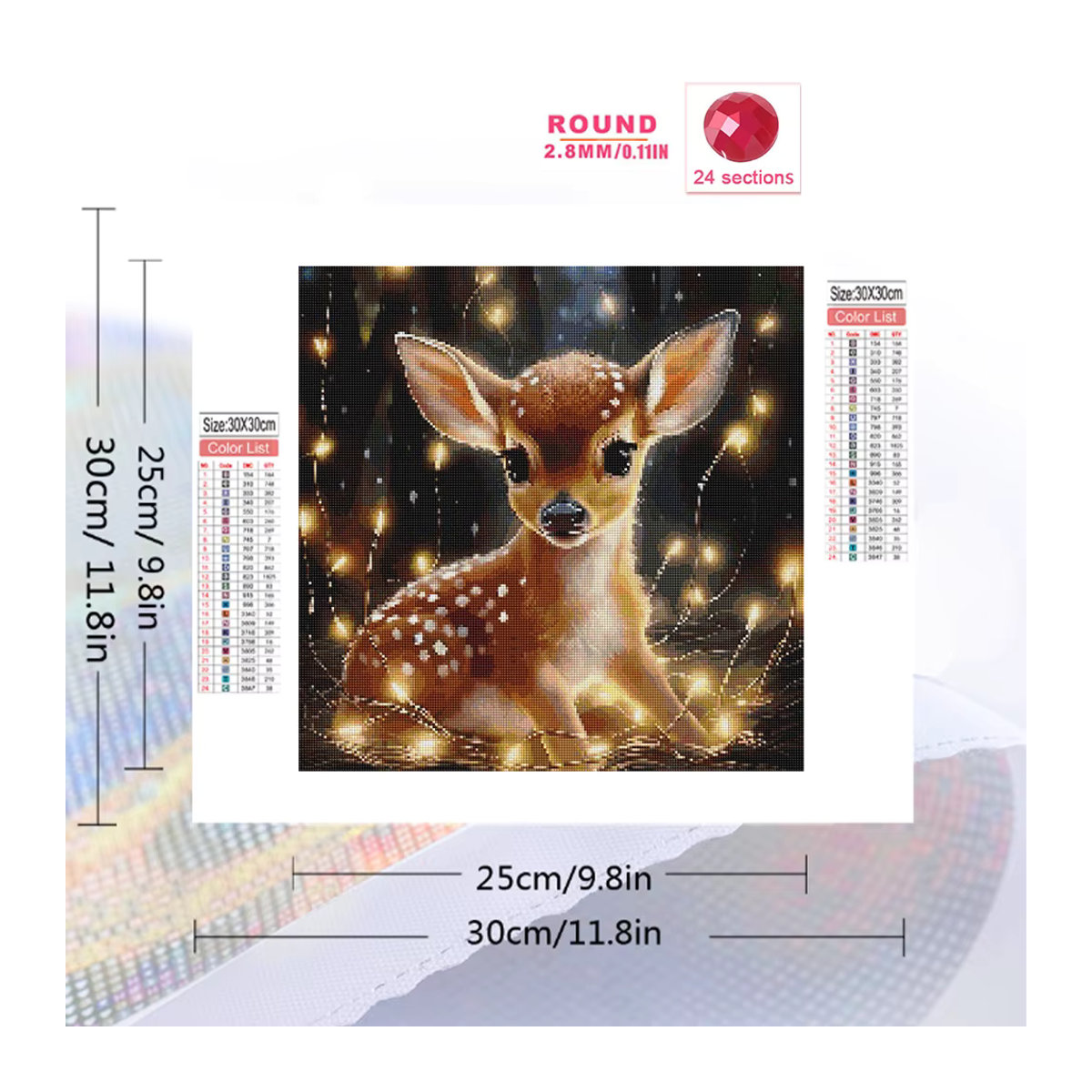 Huacan Diamond Painting Set Hirsch Motiv als DIY Mosaik Strass Kit in Mehrfarbig - Bild 2