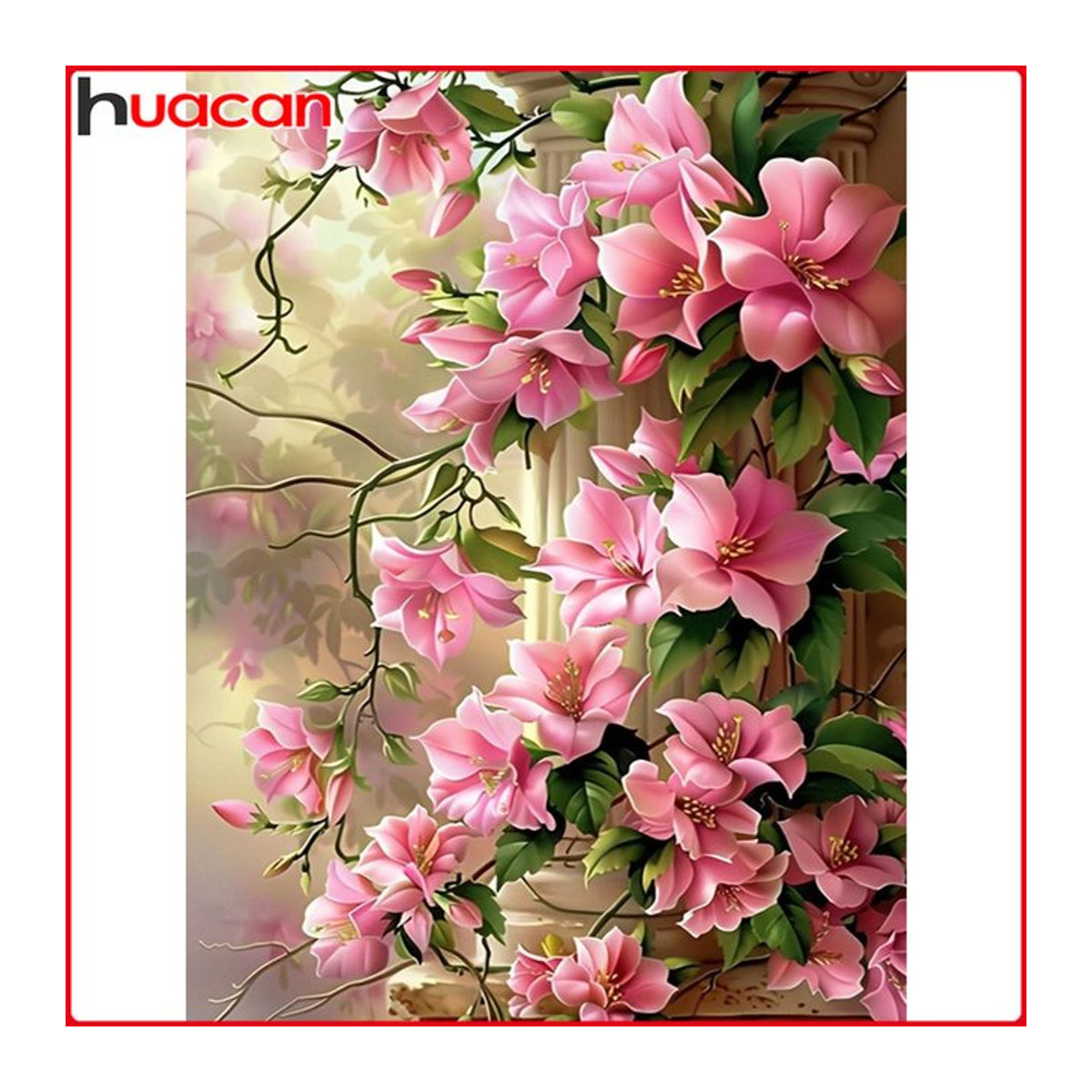 Huacan DIY Diamantmalerei Azalea Blumen Set, mehrfarbige Strassstickerei als dekoratives Bild - Bild 1