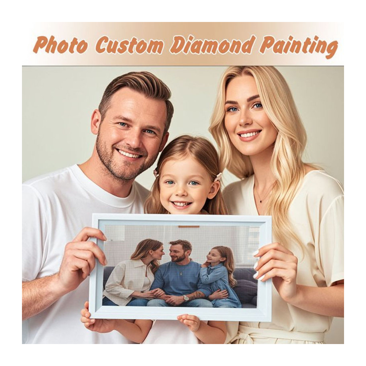 HUACAN DIY Diamantmalerei Set mit individuellem Foto als rundes Mosaik-Stickerei-Kit in Mehrfarbig - Bild 1