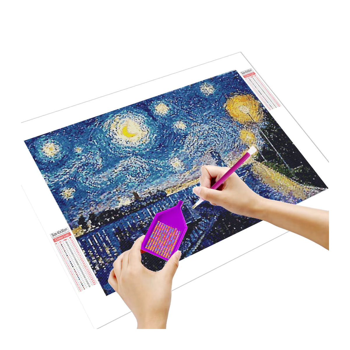 Huacan DIY Diamantmalerei Sternenhimmel als Abstract Mosaik mit runden Steinen in Mehrfarbig - Bild 2