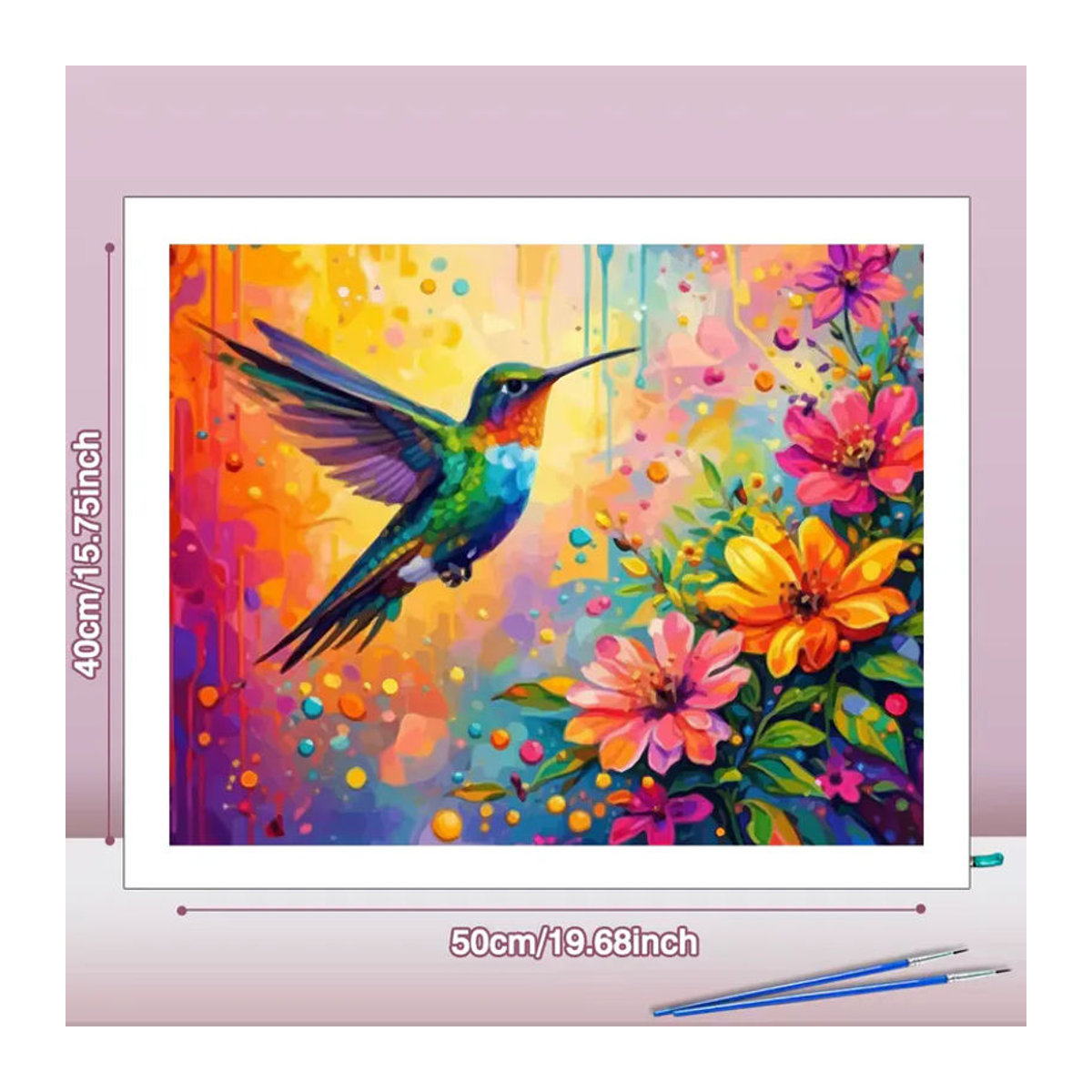 Huacan Malen nach Zahlen für Erwachsene mit Vogel- und Blumen-Motiv als mehrfarbiges Ölgemälde zur Raumdekoration - Bild 2