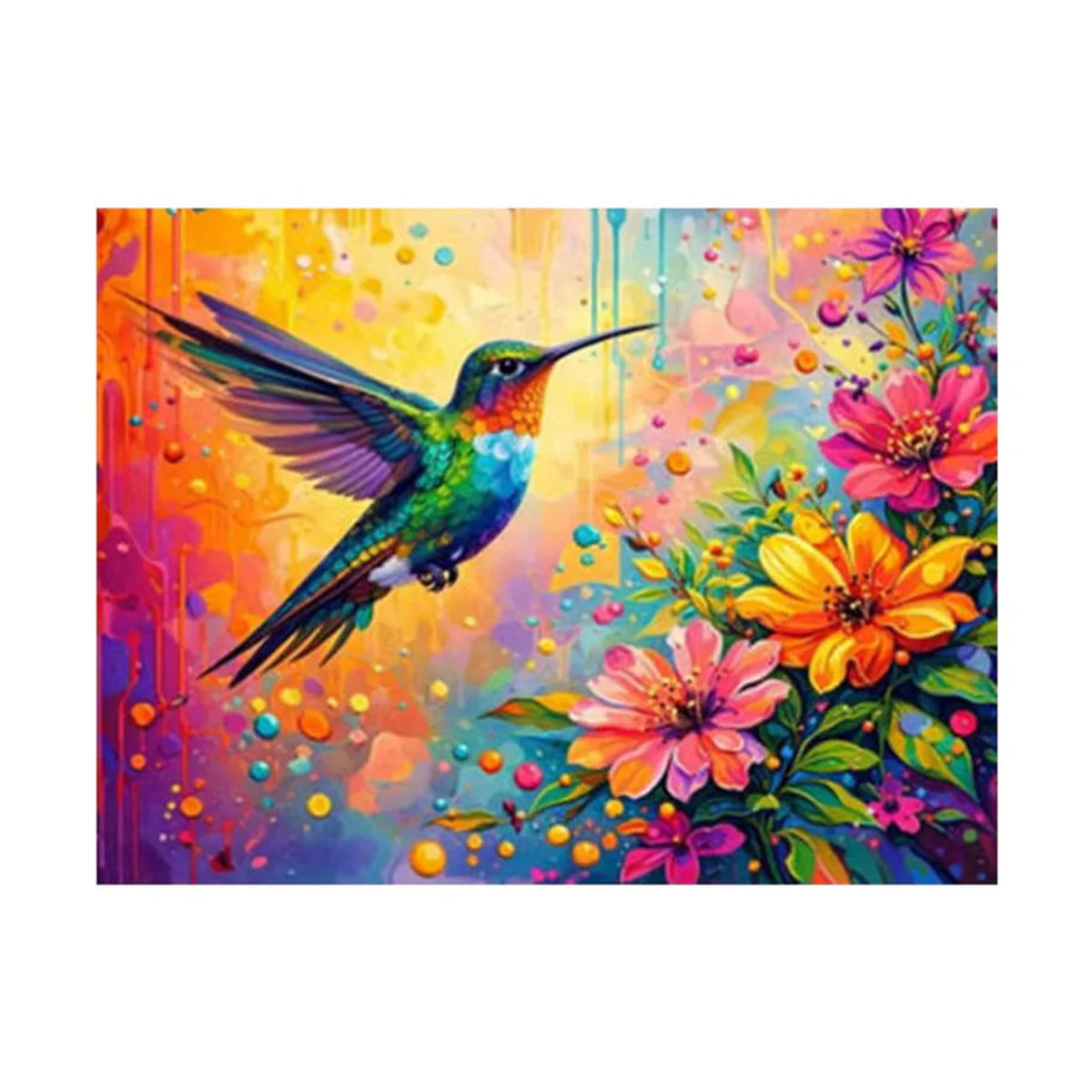 Huacan Malen nach Zahlen für Erwachsene mit Vogel- und Blumen-Motiv als mehrfarbiges Ölgemälde zur Raumdekoration - Bild 5