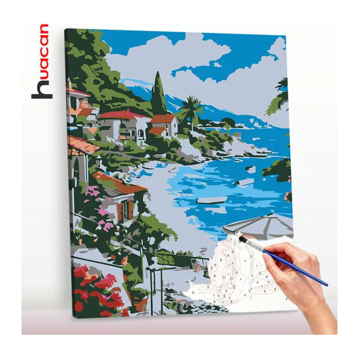 Huacan Malen nach Zahlen Landschaft DIY Ölgemälde auf Leinwand, mehrfarbig, B: 50 cm, H: 40 cm - Bild 1