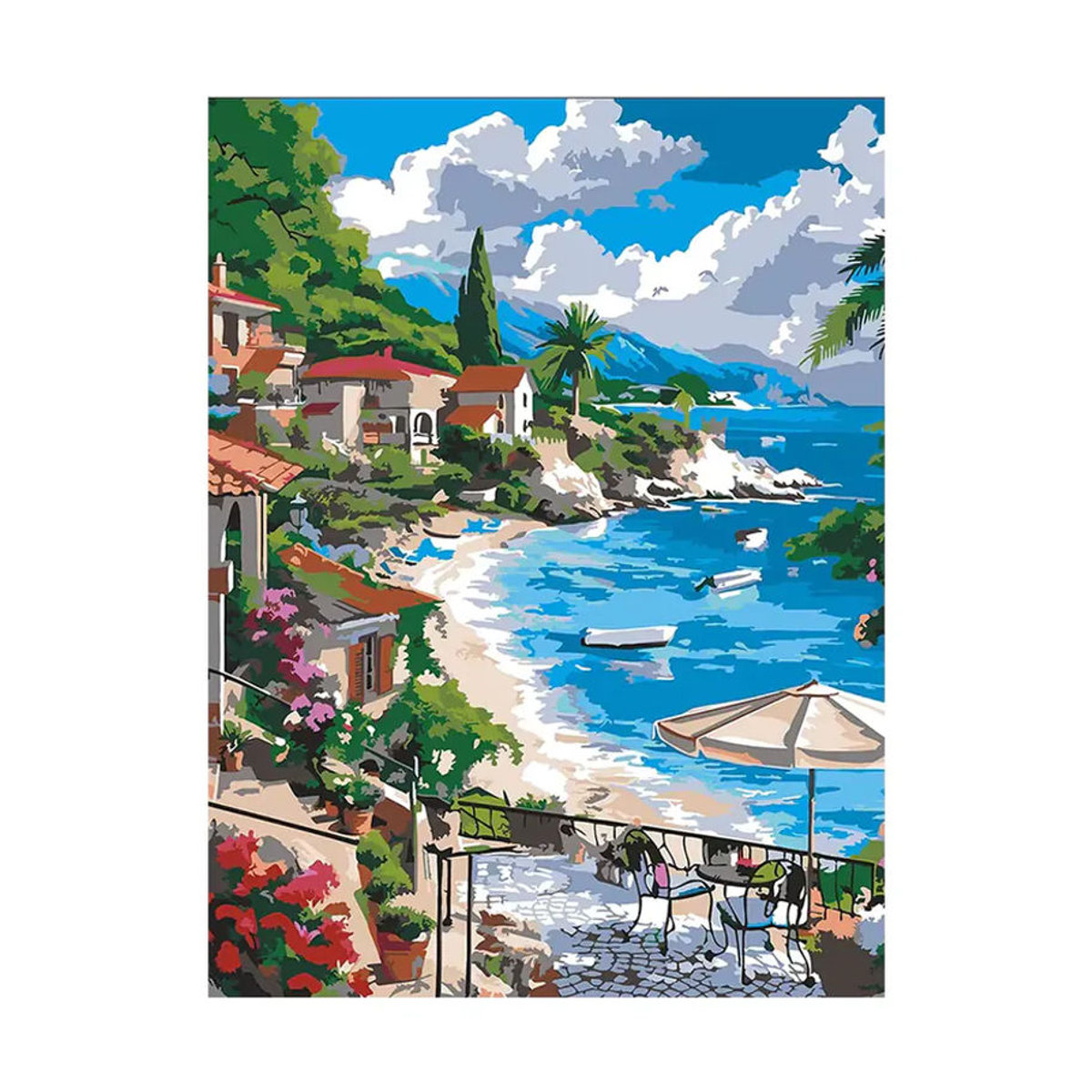 Huacan Malen nach Zahlen Landschaft DIY Ölgemälde auf Leinwand, mehrfarbig, B: 50 cm, H: 40 cm - Bild 5