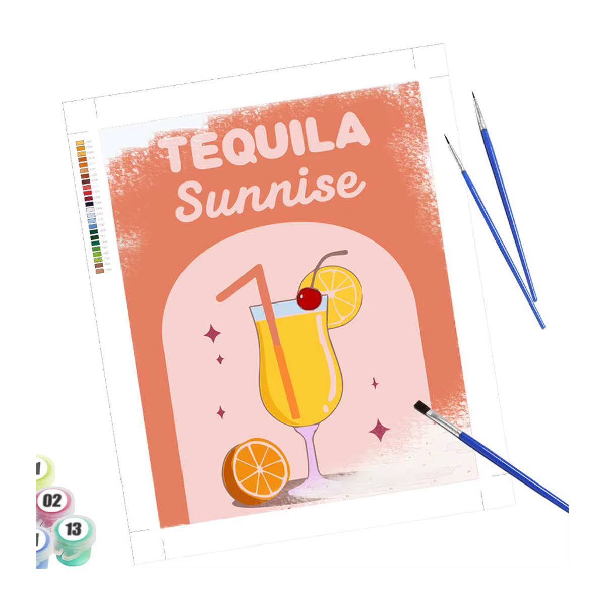 HUACAN Malen nach Zahlen Set mit buntem Cocktailglas und Obstelementen für Erwachsene, DIY-Ölgemälde Kunsthandwerk in mehrfarbig - Bild 5