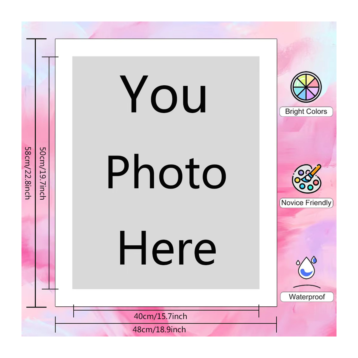HUACAN Malen nach Zahlen Set mit eigenem Foto für Erwachsene, personalisiertes Ölgemälde mit floralem Design, mehrfarbig - Bild 1