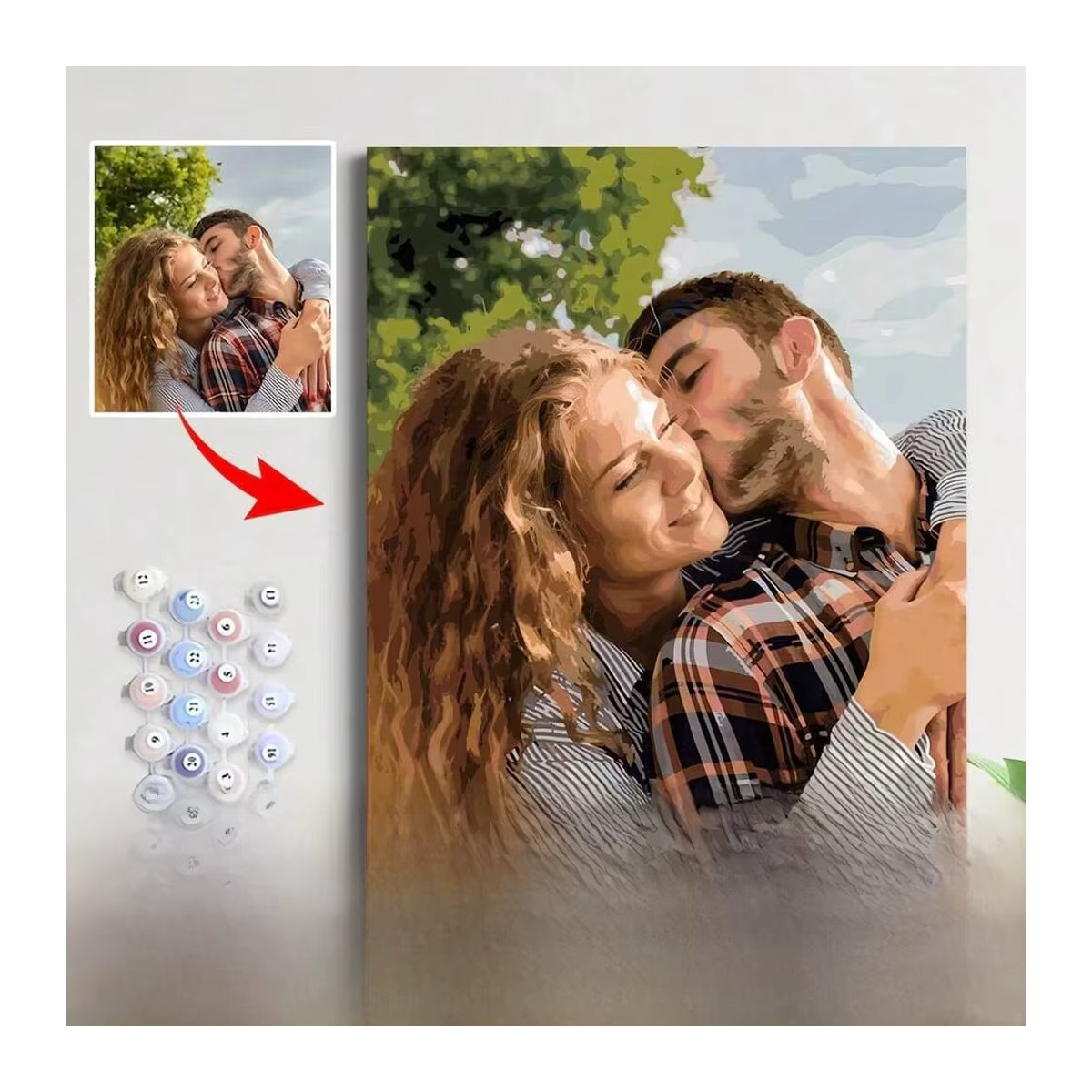 HUACAN Malen nach Zahlen Set mit eigenem Foto für Erwachsene, personalisiertes Ölgemälde mit floralem Design, mehrfarbig - Bild 2