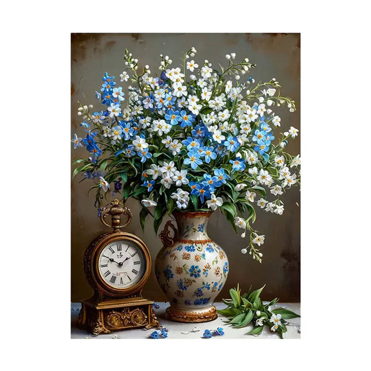 Huacan Malen nach Zahlen Set mit floralem Motiv in Vase, mehrfarbiges Ölgemälde für Erwachsene, Querformat, B/H: 50 x 40 cm - Bild 5
