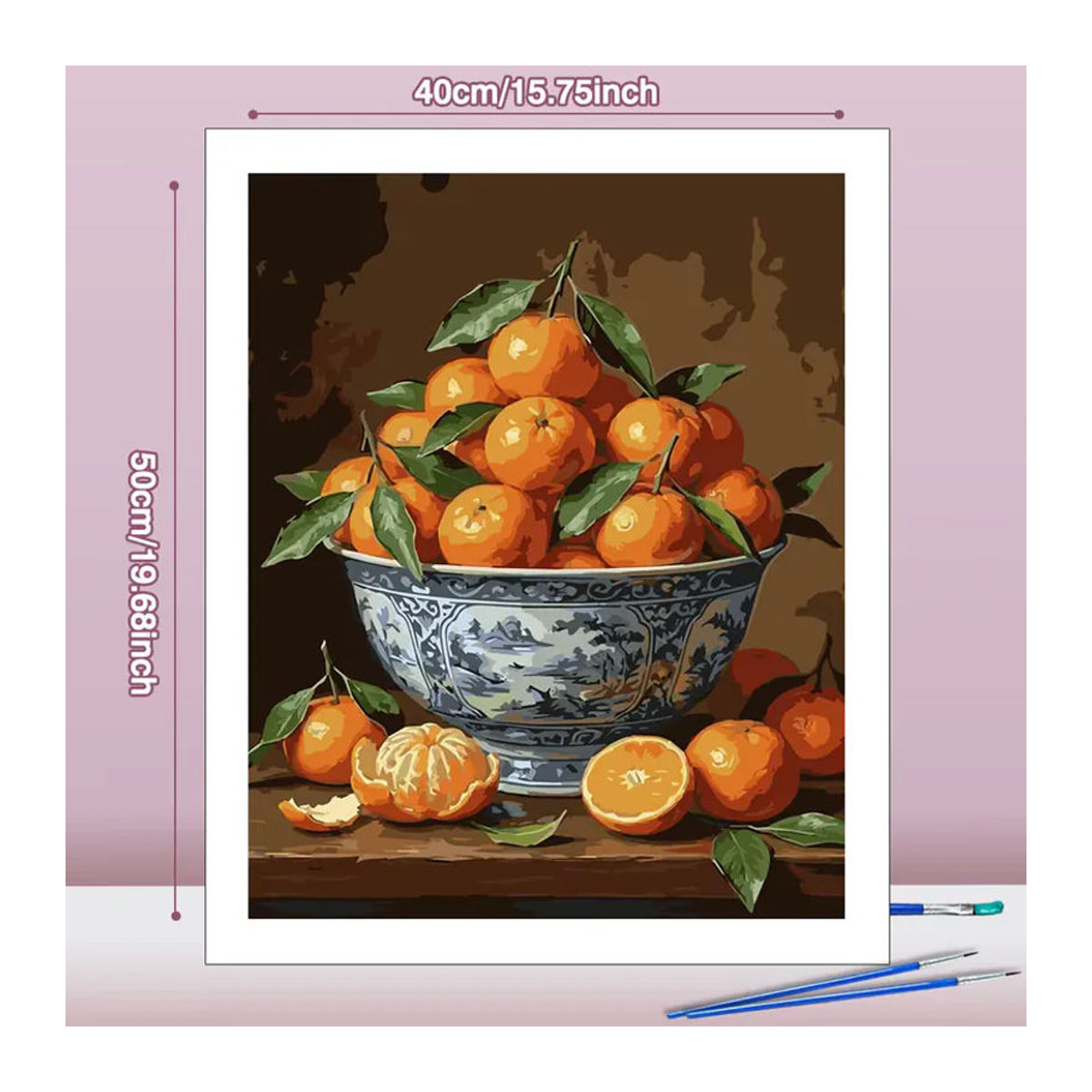 Huacan Malen nach Zahlen Set Orangen Ölgemälde für Erwachsene in Orange, Rechteckiges Hochformat B: 50 cm, H: 40 cm - Bild 3