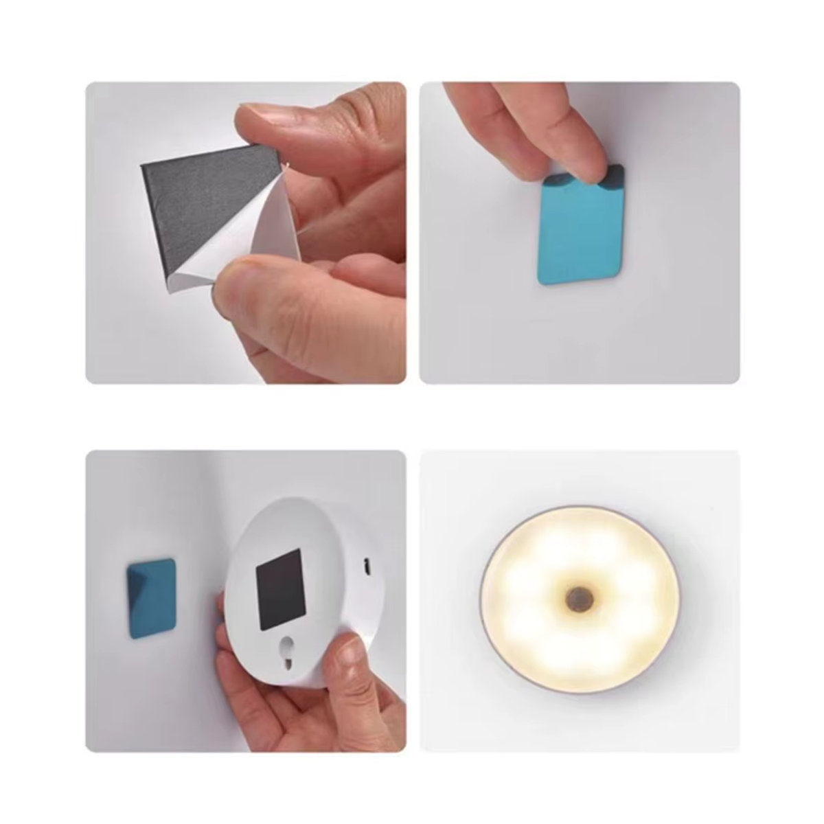HUAJIANZM LED-USB-Nachtlicht mit Bewegungsmelder, wiederaufladbare Schrankbeleuchtung in minimalistischem Design für Schlafzimmer, Treppe und Flur - Bild 5