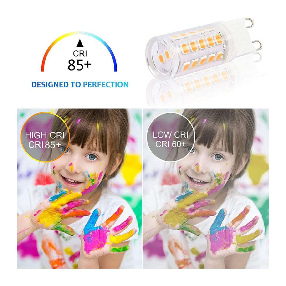 HuaJin Lighting G9 LED-Birne aus Keramik in Kaltweiß, 4W, 10er Pack - Bild 2