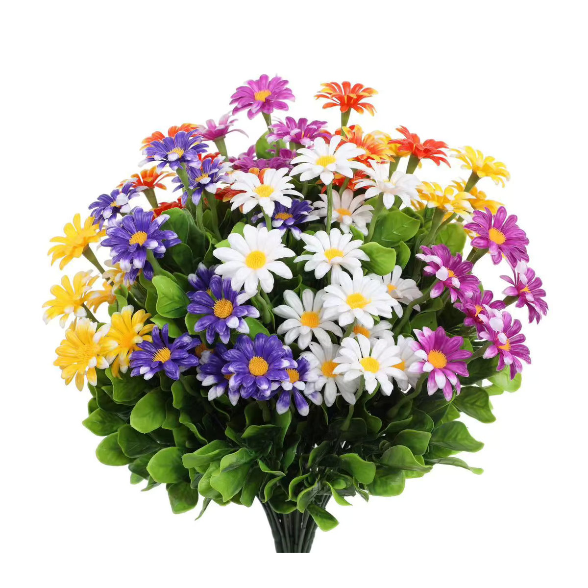 HUALIANQI Künstliche Gänseblümchen Dekoflora in Lila und Mehrfarbig, Einzelner Stiel für Hochzeit, Valentinstag und Garten-Dekoration - Bild 3