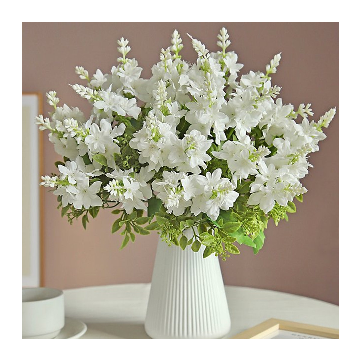 HUALIANQI Künstliche Orchidee in Blau und Weiß als Einzelstiel für Dekorationen zu Hochzeit oder Valentinstag - Bild 1