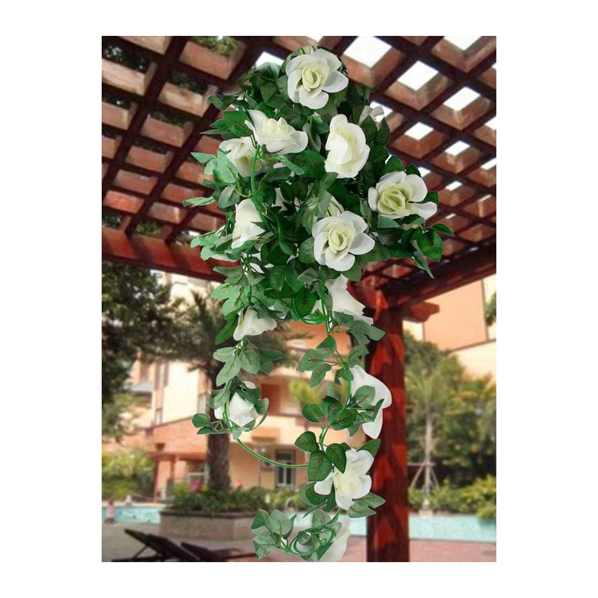 HUALIANQI Künstliche Rose als Einzelblume in Beige und Weiß für Hochzeit und Dekoration - Bild 5