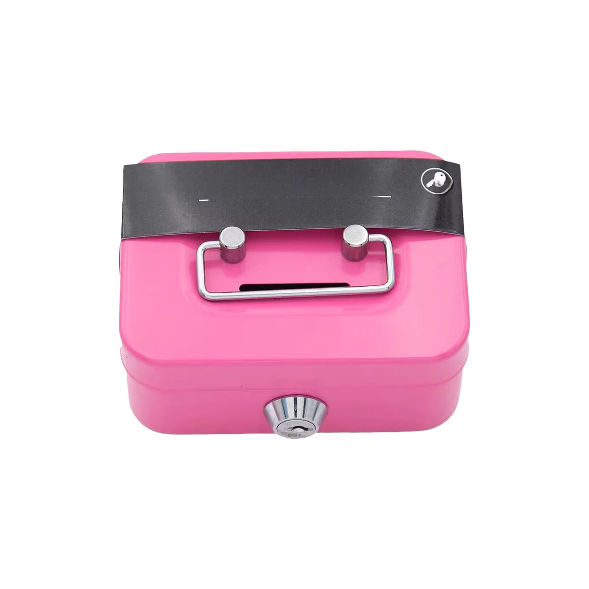 HUALIWEN Metall Spardose in Schlüsselform als kreative Münzaufbewahrungsbox und Tresor-Box in Schwarz oder Rosa - Bild 2